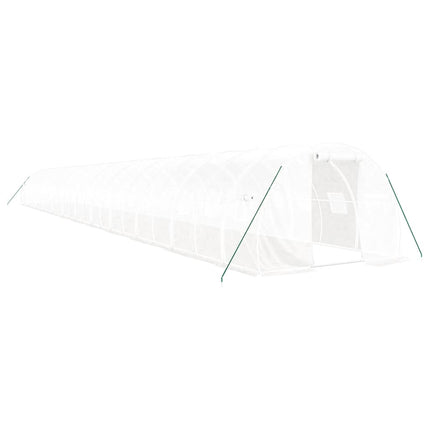 Växthus med stålram vit 72 m² 24x3x2 m