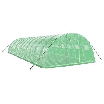 Växthus med stålram grön 48 m² 12x4x2 m