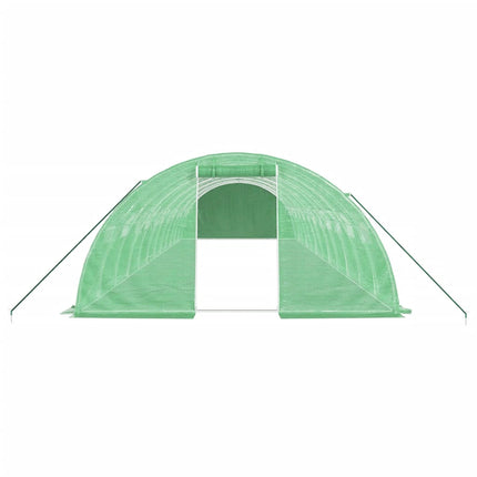 Växthus med stålram grön 48 m² 12x4x2 m
