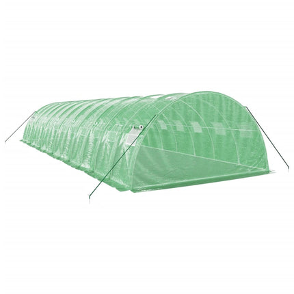 Växthus med stålram grön 48 m² 12x4x2 m