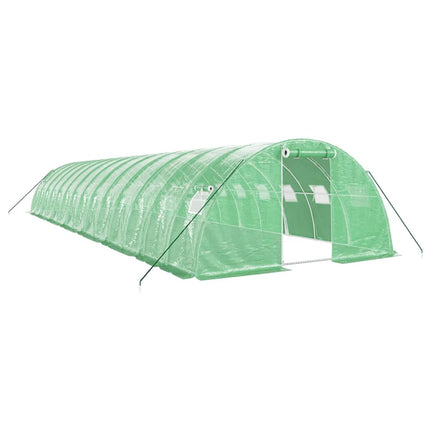 Växthus med stålram grön 56 m² 14x4x2 m