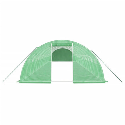 Växthus med stålram grön 56 m² 14x4x2 m