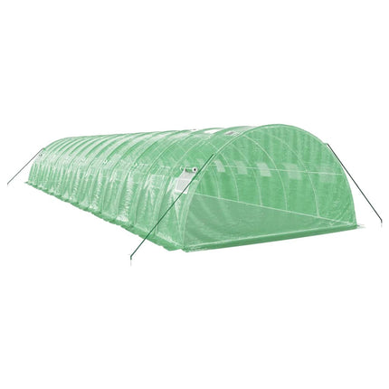 Växthus med stålram grön 56 m² 14x4x2 m
