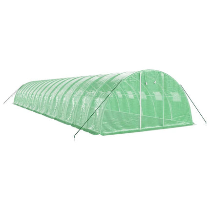 Växthus med stålram grön 64 m² 16x4x2 m