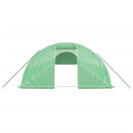 Växthus med stålram grön 64 m² 16x4x2 m