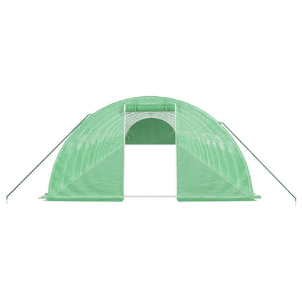 Växthus med stålram grön 72 m² 18x4x2 m