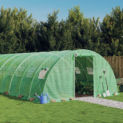 Växthus med stålram grön 72 m² 18x4x2 m