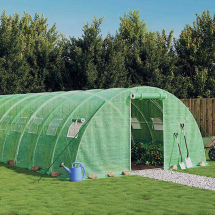 Växthus med stålram grön 88 m² 22x4x2 m