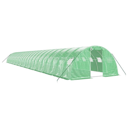 Växthus med stålram grön 96 m² 24x4x2 m