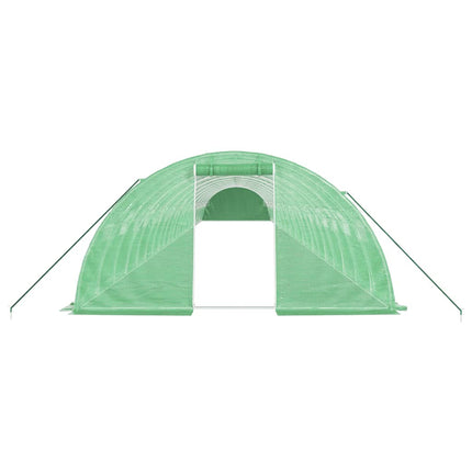 Växthus med stålram grön 96 m² 24x4x2 m