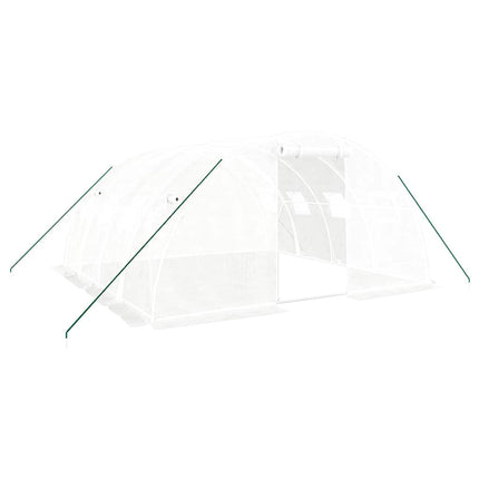 Växthus med stålram vit 16 m² 4x4x2 m