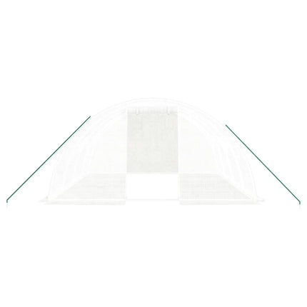 Växthus med stålram vit 16 m² 4x4x2 m