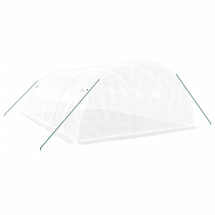 Växthus med stålram vit 24 m² 6x4x2 m