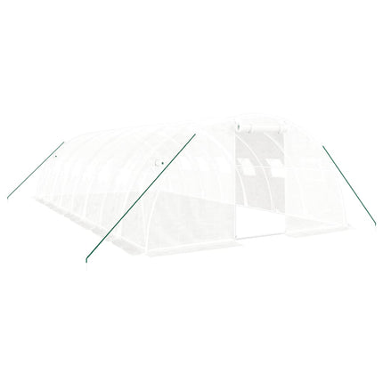 Växthus med stålram vit 32 m² 8x4x2 m
