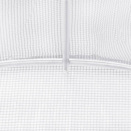 Växthus med stålram vit 32 m² 8x4x2 m