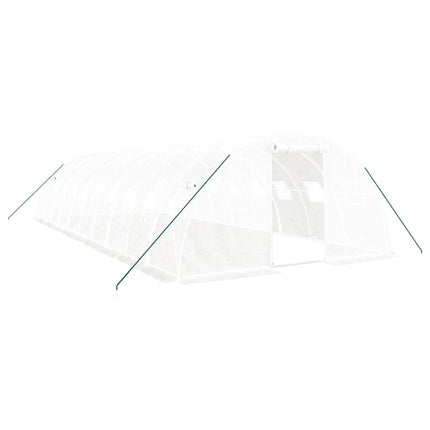 Växthus med stålram vit 40 m² 10x4x2 m