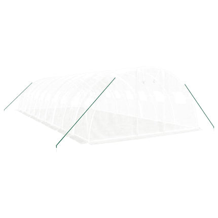 Växthus med stålram vit 40 m² 10x4x2 m
