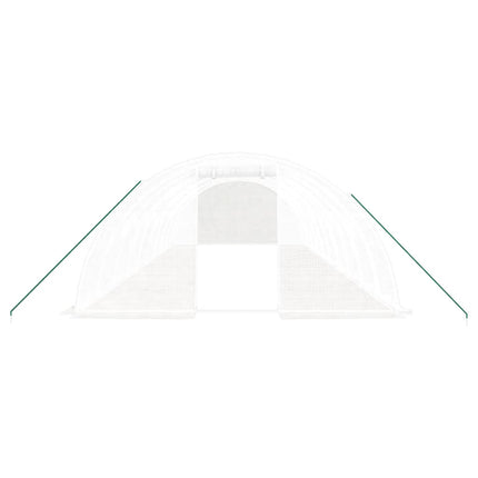 Växthus med stålram vit 40 m² 10x4x2 m