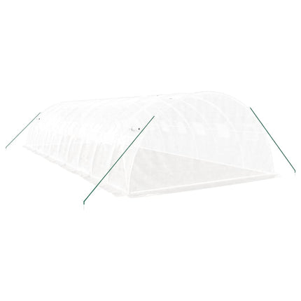 Växthus med stålram vit 40 m² 10x4x2 m
