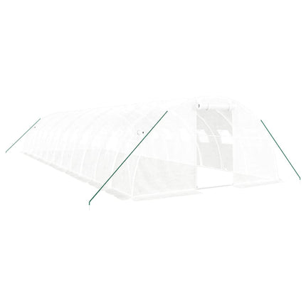 Växthus med stålram vit 48 m² 12x4x2 m