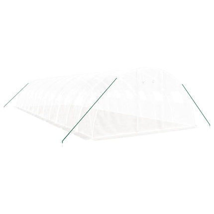 Växthus med stålram vit 48 m² 12x4x2 m