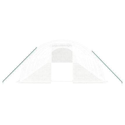 Växthus med stålram vit 48 m² 12x4x2 m
