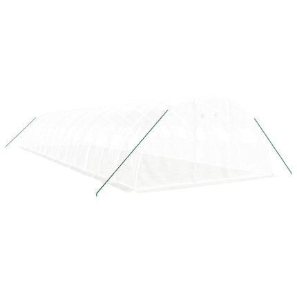 Växthus med stålram vit 56 m² 14x4x2 m