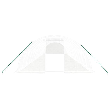 Växthus med stålram vit 56 m² 14x4x2 m