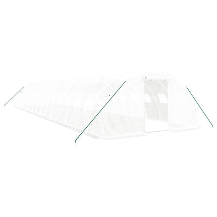 Växthus med stålram vit 64 m² 16x4x2 m