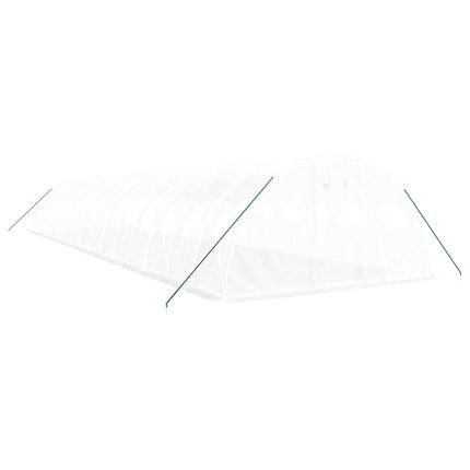 Växthus med stålram vit 64 m² 16x4x2 m