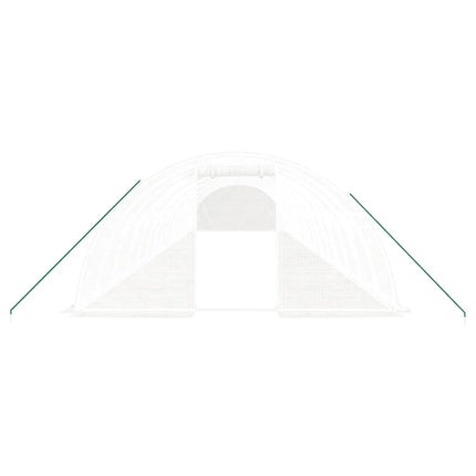 Växthus med stålram vit 64 m² 16x4x2 m