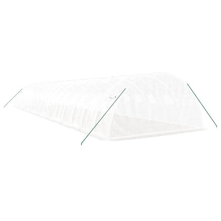 Växthus med stålram vit 64 m² 16x4x2 m