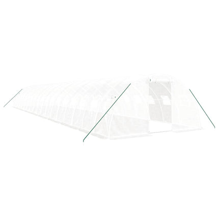 Växthus med stålram vit 72 m² 18x4x2 m