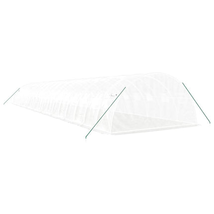 Växthus med stålram vit 72 m² 18x4x2 m