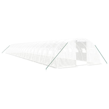 Växthus med stålram vit 88 m² 22x4x2 m