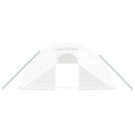 Växthus med stålram vit 88 m² 22x4x2 m