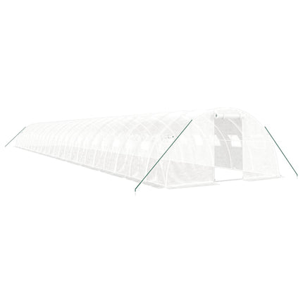 Växthus med stålram vit 96 m² 24x4x2 m