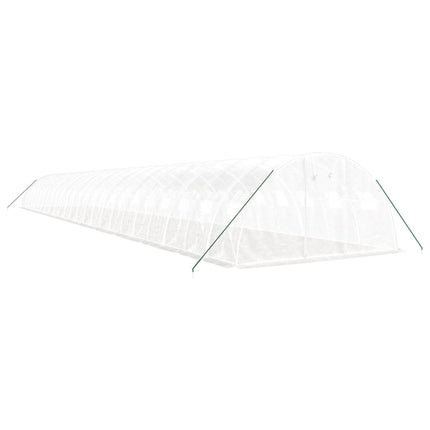 Växthus med stålram vit 96 m² 24x4x2 m