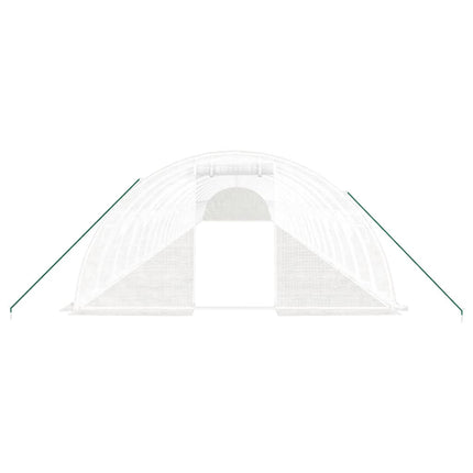Växthus med stålram vit 96 m² 24x4x2 m