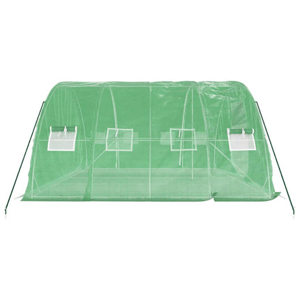 Växthus med stålram grön 20 m² 5x4x2,3 m