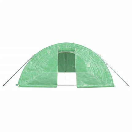 Växthus med stålram grön 40 m² 8x5x2,3 m