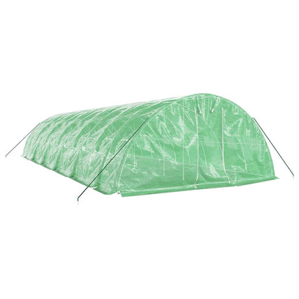 Växthus med stålram grön 60 m² 12x5x2,3 m