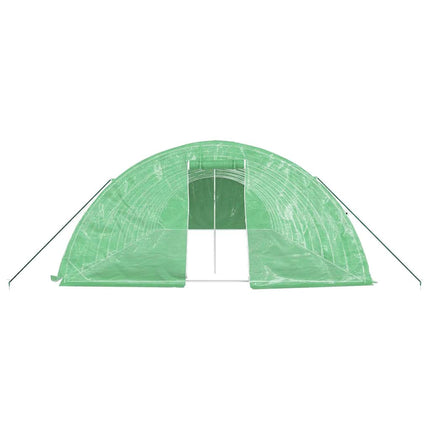 Växthus med stålram grön 60 m² 12x5x2,3 m