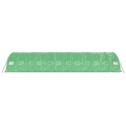 Växthus med stålram grön 60 m² 12x5x2,3 m