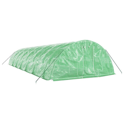 Växthus med stålram grön 70 m² 14x5x2,3 m