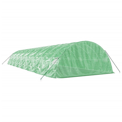 Växthus med stålram grön 80 m² 16x5x2,3 m