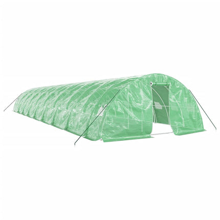 Växthus med stålram grön 90 m² 18x5x2,3 m