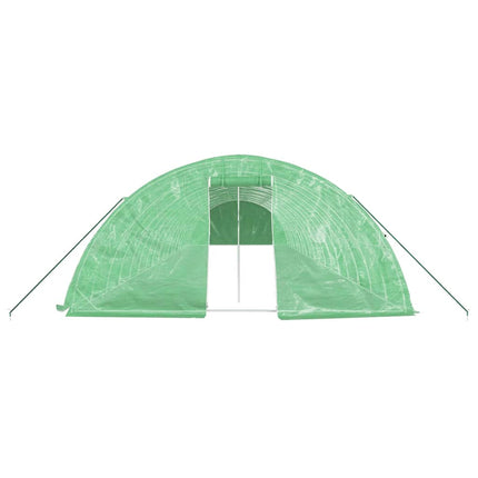 Växthus med stålram grön 90 m² 18x5x2,3 m