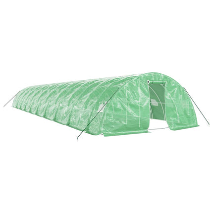 Växthus med stålram grön 100 m² 20x5x2,3 m
