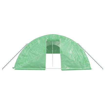Växthus med stålram grön 100 m² 20x5x2,3 m